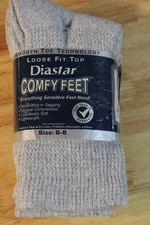 Diastar Comfy Feet Diabetic Socks-Gray-Size 6-8-NWT