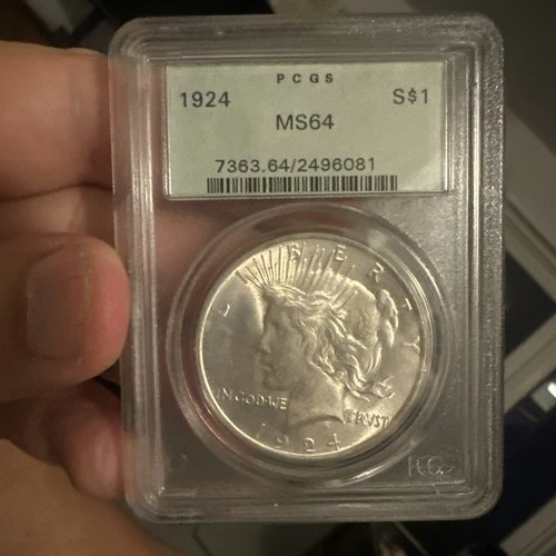 1924  Peace Silver Dollar PCGS MS64 - High Grade