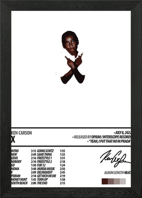 Ken Carson - X Album Cover gerahmtes Wandbild Poster Leinwanddruck Bild