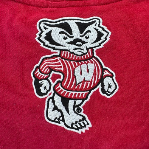 Wisconsin Badgers Kids Hoodie Size 4T Red Pullover Sweatshirt Embroidered Cozy - Picture 2 of 9