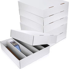 4 Pcs 5000 Count Card Storage Boxes with Divider for Trading and Gaming Cards Wh