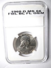 1960 d franklin half dollar fbl, brillant fields, uncirculated, specimen — photo 3