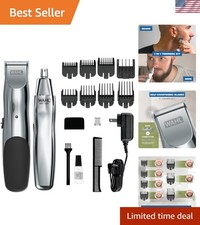 Wahl Groomsman Rechargeable Beard Trimmer Kit for Mustaches, Nose Hair, and Ligh