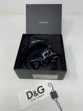 Dolce&Gabbana D&G Logo Belt Black Leather Size 40 42 Silver  Buckle Y2K Unisex