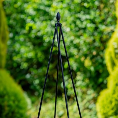 Woodside 1.8m Metal Garden Tepee Obelisk, Steel Climbing Plant