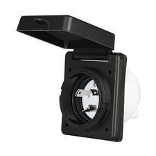 RV Power Inlet Shore Power Inlet with Twist Lock, NEMA L5-30P RV 30 Amp Black