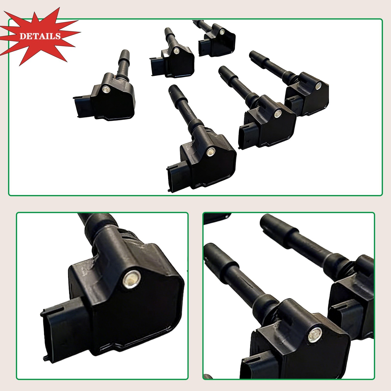 Pack Of 6 Ignition Coils For Maserati Ghibli Levante Quattroporte 3.0L 2014-2022