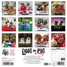 Willow Creek Press,  Doug the Pug 2026 Wall Calendar, 12'' X 12'', 18-Month Cale