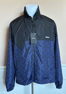 Versace Men's Blouson Jacket Windbreaker Blue/Black 44 US (54) 1010101 NWT $925