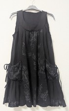 Sarah Santos•Tunika•Hängerchen•Kleid•46•XXL•Schwarz•Lagenlook•A-Linie•Blümchen