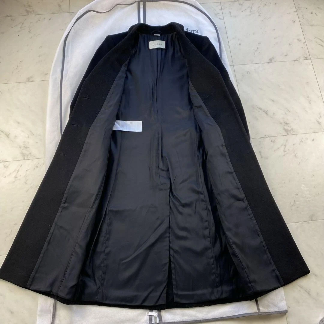 Gucci Cappotto Chesterfield Lana Nero Dal Giappone