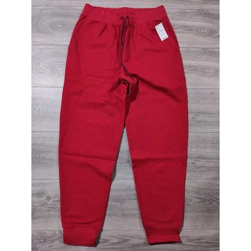 Lands End Waffle Jogger Adult Medium 38-40 Red Thermal Pajama Pants Mens