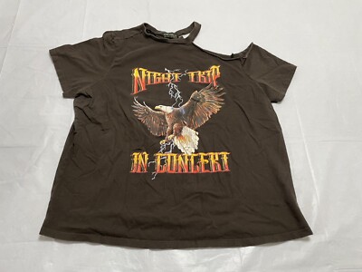 Night Trip In Concert Shirt Womens Plus Size 0X Short forever 21 Black -306