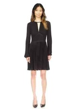 $185 Michael Kors Women's Pleated Mini Dress, Black, P/S