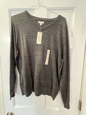 Men  s V-neck Sweater Gray Size XL