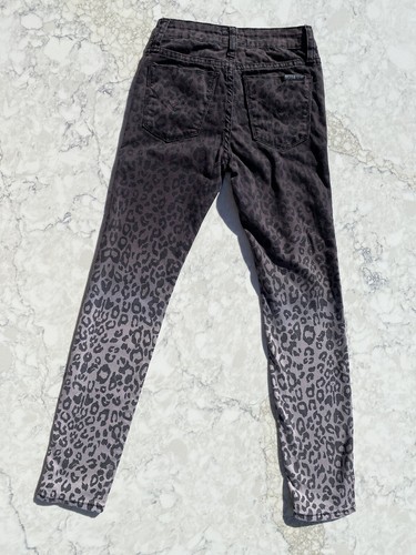 Hudson Kids Skinny Dark Gray Ombre Leopard Print Jeans girl's 8 - Picture 7 of 11