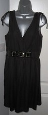 ✿NEW LadiesE-VIE black sequin waist lined satin tea dress size 14