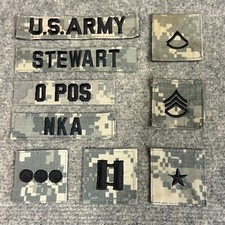 US Army ACU Patch Rank, Name, Allergy Digital Camo Hook Backed Badge For Uniform