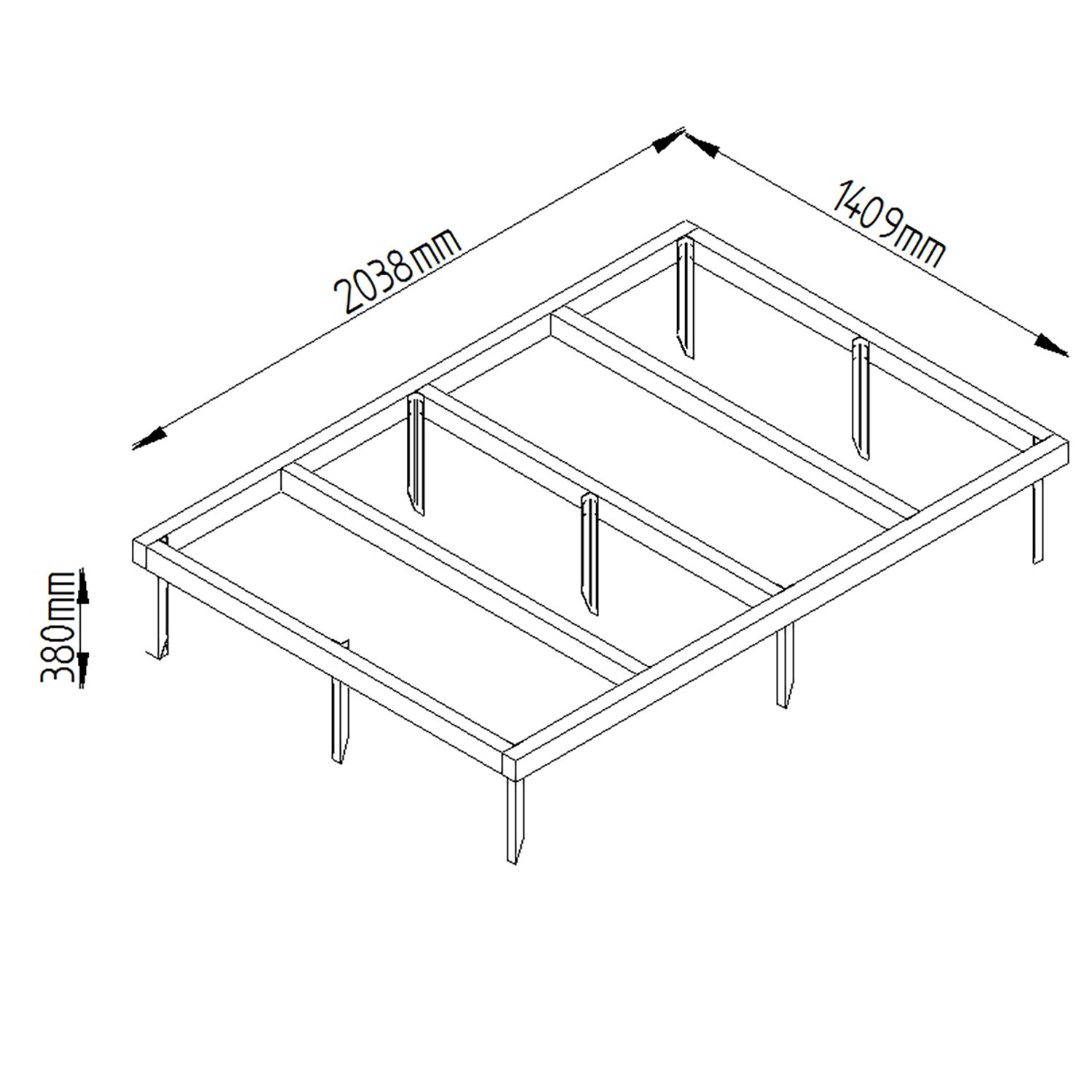 Forest Shed Base For Overlap Sheds Steel & Timber 14kg 7.5cm 147cm Brown eBay
