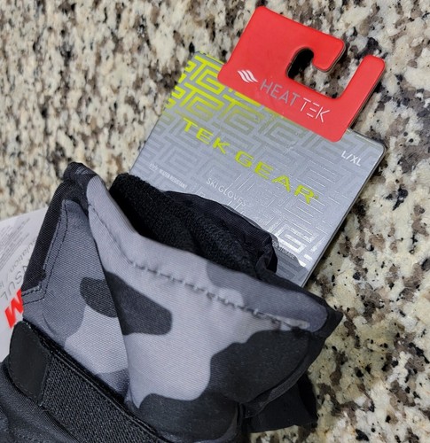 Tek Gear Ski Gloves Men's L/XL Gray Black 3M Thinsulate NWT - Picture 3 of 8