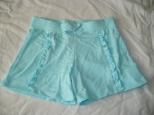 Garanimals 365 Kids Girls Pull On Front Ruffle Shorts Size 8 Aqua Spa Blue NEW