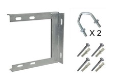 12" x 12" Wall Bracket Steel Satellite TV Aerial Radio with fixings V U bolts