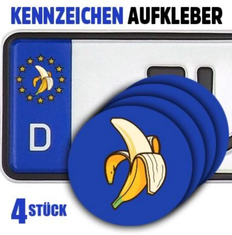 Banane Korruption Republik Kennzeichen-Vinyl-Aufkleber 4Stück für EU-Kreis - Bild 1 von 1