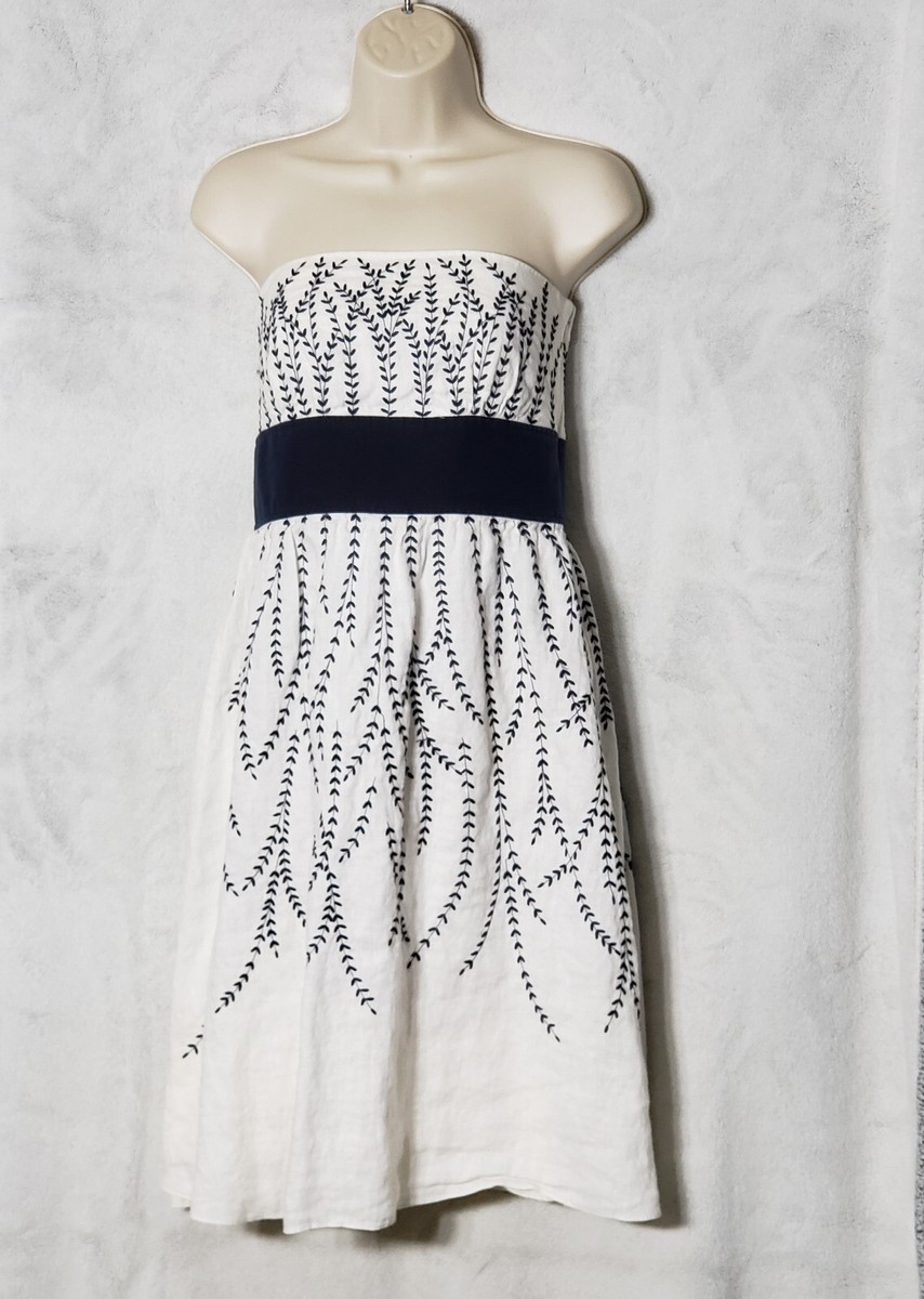 ANN TAYLOR Linen Mini Dress White Black Embroidered Botanical Sz 4 Cottagecore | eBay ANN TAYLOR Linen Mini Dress White Black Embroidered Botanical Sz 4 Cottagecore | eBay