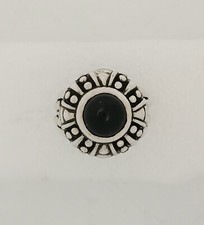 Black Onyx Stone Ring 925 Sterling Silver Statement Ring For Women - Size 7