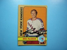 1972/73 O-PEE-CHEE NHL HOCKEY CARD #103 BRUCE MACGREGOR EX AUTO AUTOGRAPH OPC