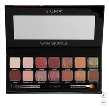 NEW Sigma Beauty Warm Neutrals Eyeshadow Palette AUTHENTIC 14 Shades & 1 Brush