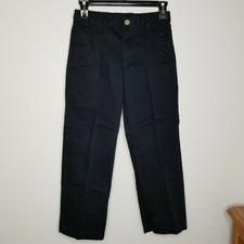 Boys Cherokee Pants Size 8 Black Flat Front Adjustable Waist Cotton