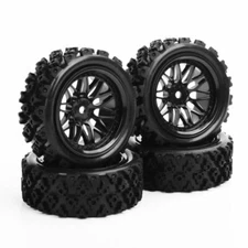 4Pcs 1:10 Rally Tire&Wheel Rims 12mm Hex Set For HSP HPI RC on Road Racing Car