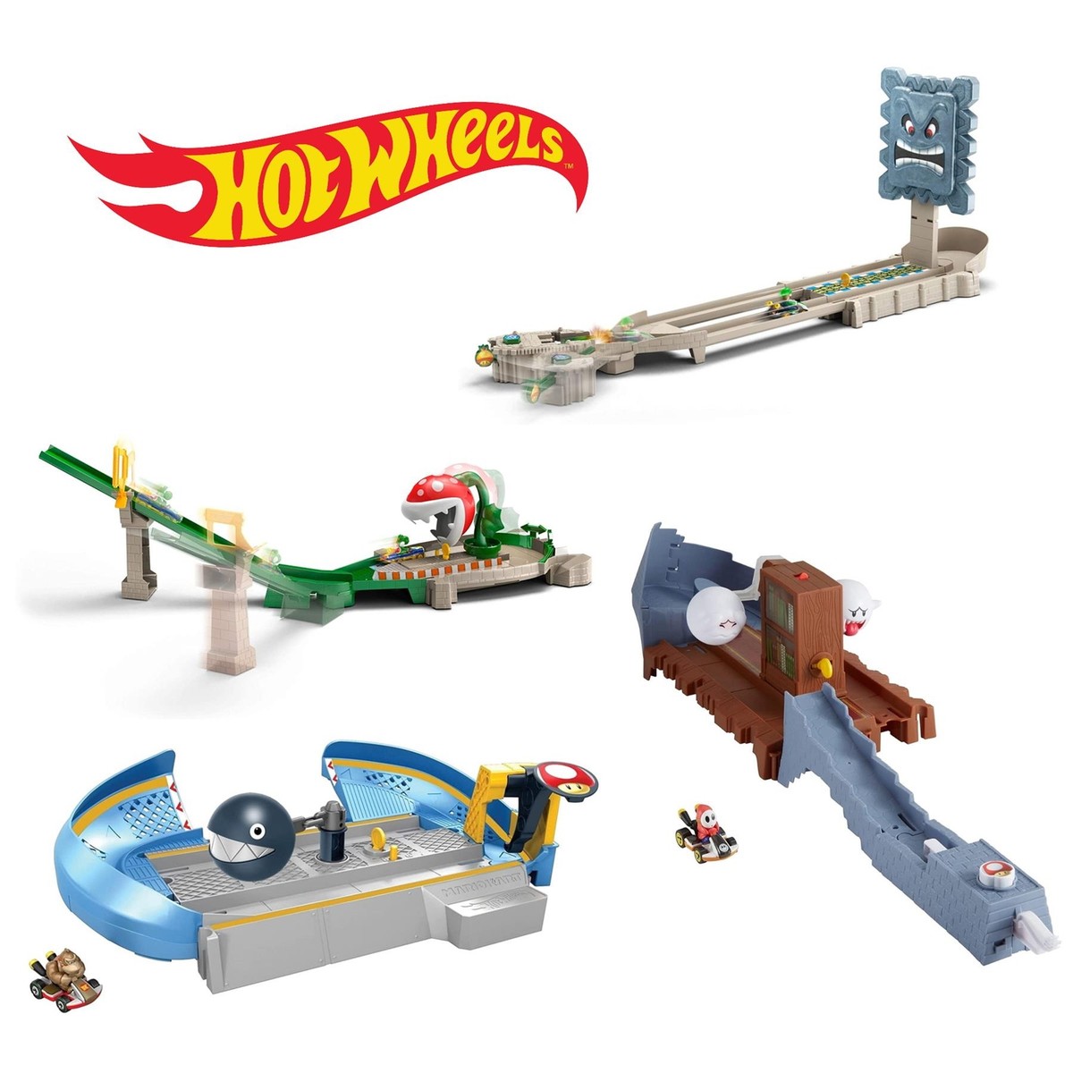 Hot Wheels Mario Kart Nemesis Track Play Sets & Mario Yoshi Luigi