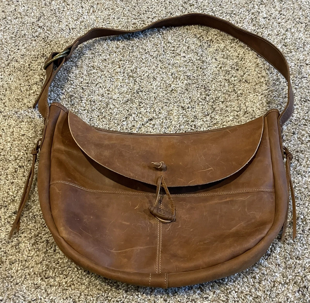 Vintage BOB TIMBERLAKE Large Brown Leather Hobo Messenger Crossbody Bag  Purse | eBay