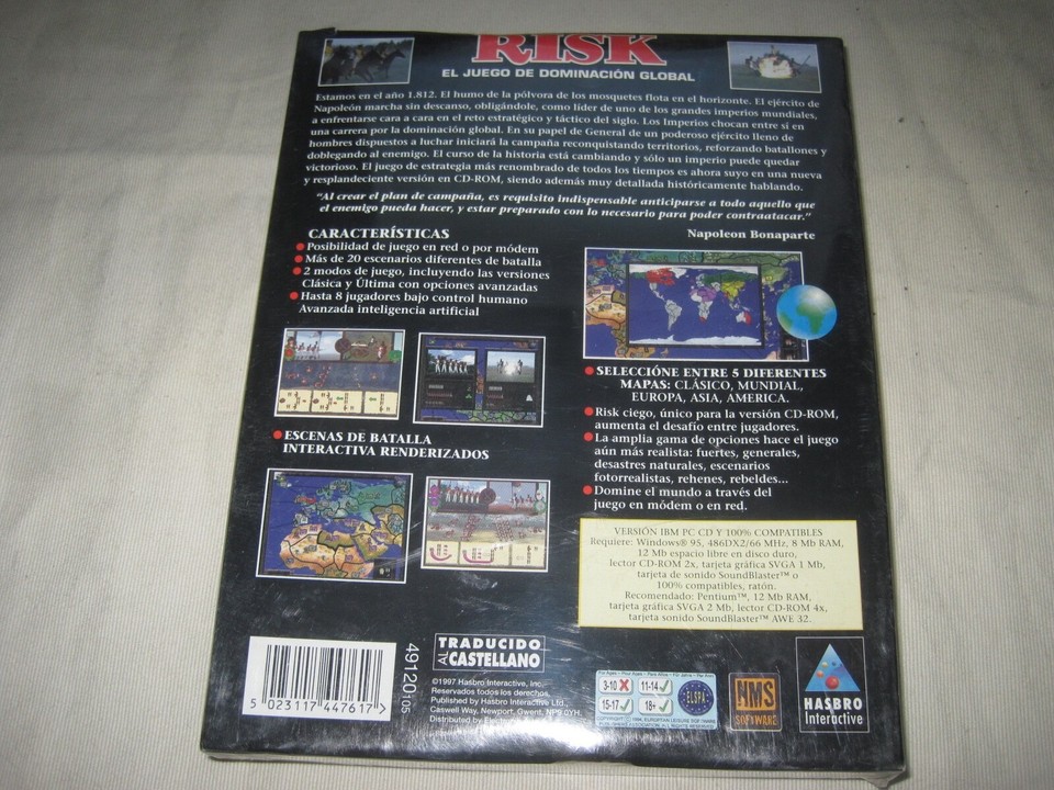 Hasbro Interactive RISK French Edition Windows 95 Big Box CD PC Game ...