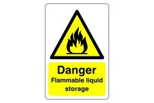 Danger Flammable liquid storage sign -PVC, Sticker or Diabond