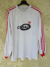 Maillot ADIDAS vintage années 90 TREFOIL football shirt porté n°3 Canal + L