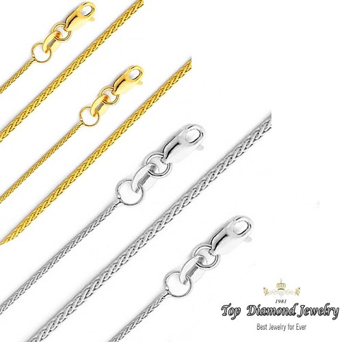 Yellow Gold Wheat Chain Necklace 1.1mm 