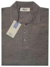 MAGLIA UOMO lana merinos 3XL 4XL 5XL 6XL Polo bottoni MARRONE TAGLIE FORTI OVER