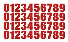 0-9 Reflective Numbers Red Sticker Vinyl Decals CHOOSE 1" - 12" Set Of 40 RV2 