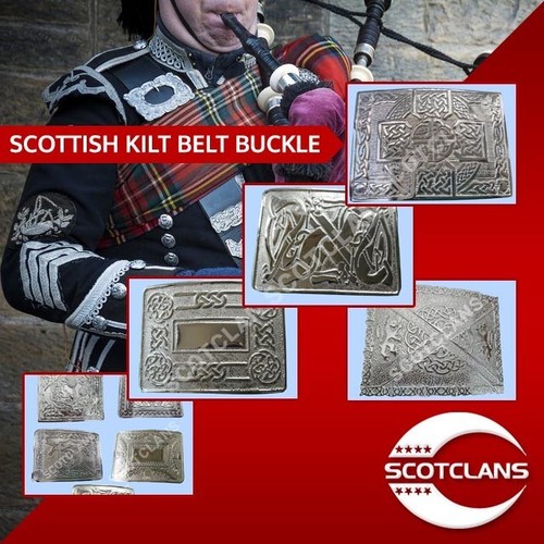 CELTIC DESIGN SCOTTISH KILT BELT BUCKLE CHROME FINISH - Picture 3 of 3