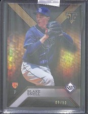 2016 Topps triple Threads Gold Rookie #10 Blake Snell No 9 of 50