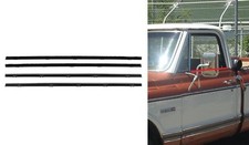 Juego de tiras climáticas con sello de fieltro Beltline de vidrio para puerta negra para camioneta Chevy 1967-72