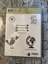 Stampin' Up Love You More Stamp Set Retired Bird Heart Saying