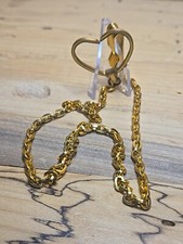 Watch Chain With Heart Pendant with Gold Tone Chain X799