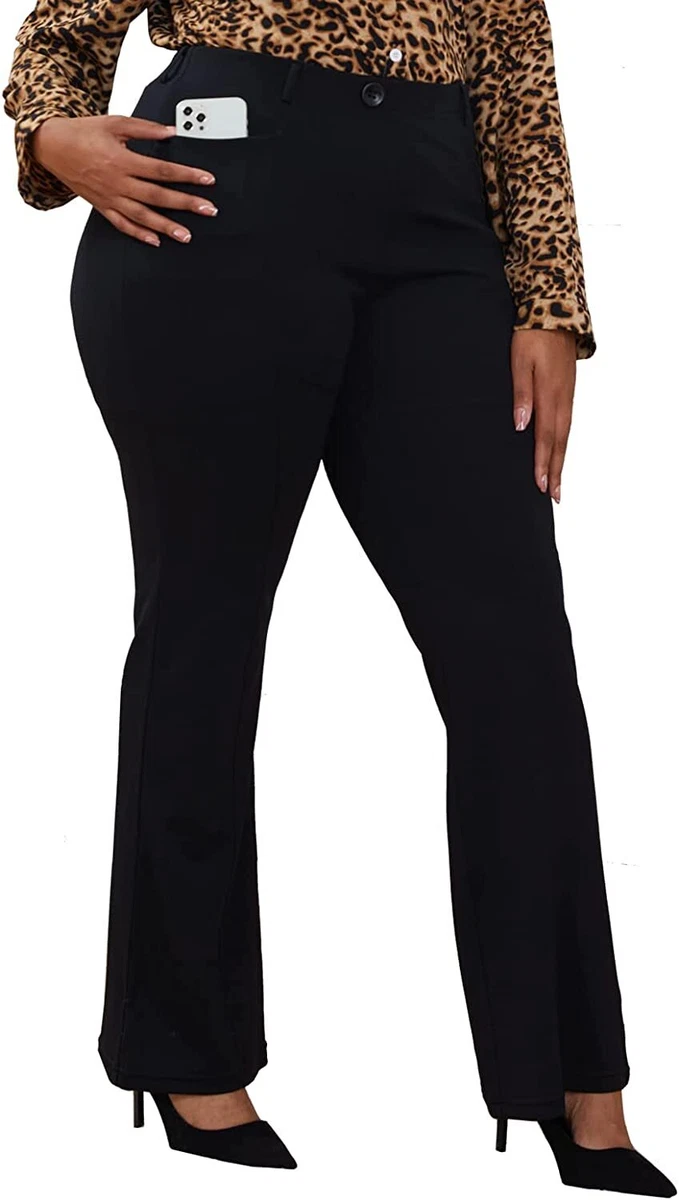 Wrinkle-Free Stretch Dress Pants Plus Size for Women Pull-on Pant Ease into  Comf