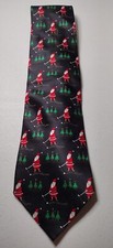 NEW Hallmark Brand Holiday Traditions - Santa Playing Golf Christmas/Holiday Tie