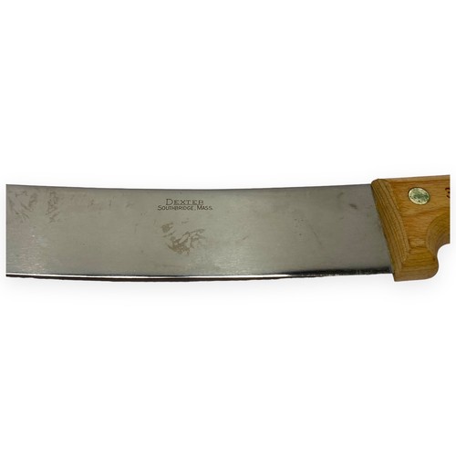 Cuchillo de chef curvo vintage A&P DEXTER 32G12 con hoja de 12" cocina barrida en EE. UU. - Imagen 5 de 10