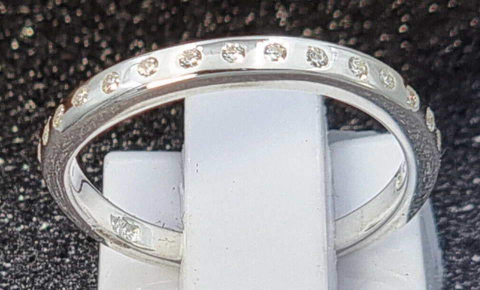 Sterling Silber 925 Ring 17 kl. Cirkonia dezent zierlich feminin auch vergoldet - Bild 2 von 4